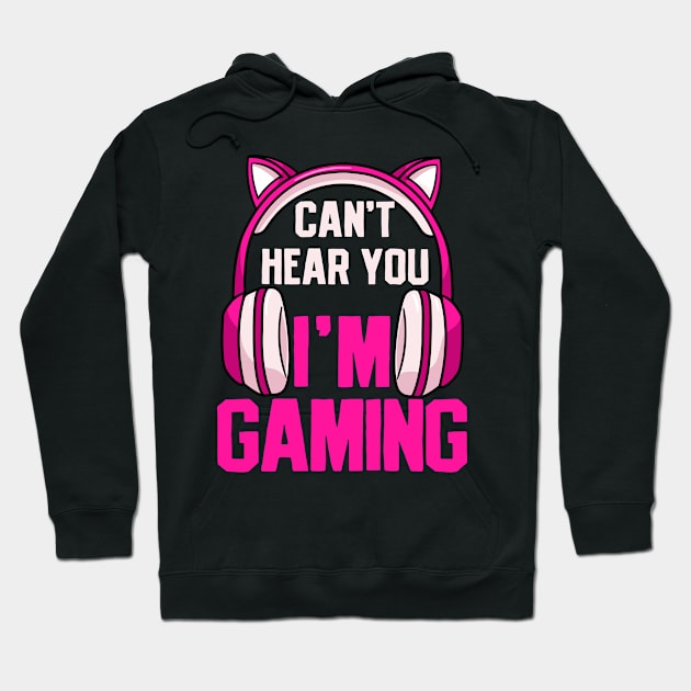 Gaming Gamer Girl Headphone Hoodie by CreativeGiftShop